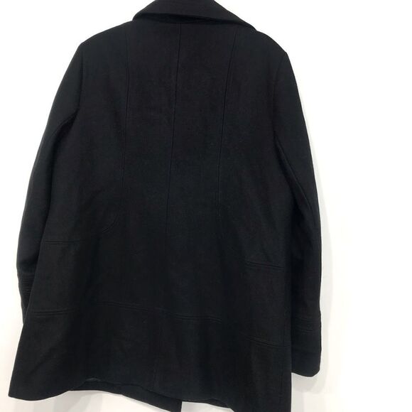 Apt 9 Black Recycled Wool Blend Sailor Button Pea Coat - Picture 9 of 16